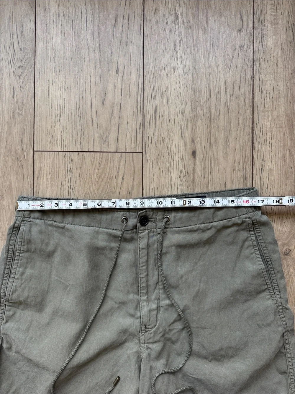 Banana Republic Linen Blend Drawstring Shorts Olive Green Men’s Medium Pockets